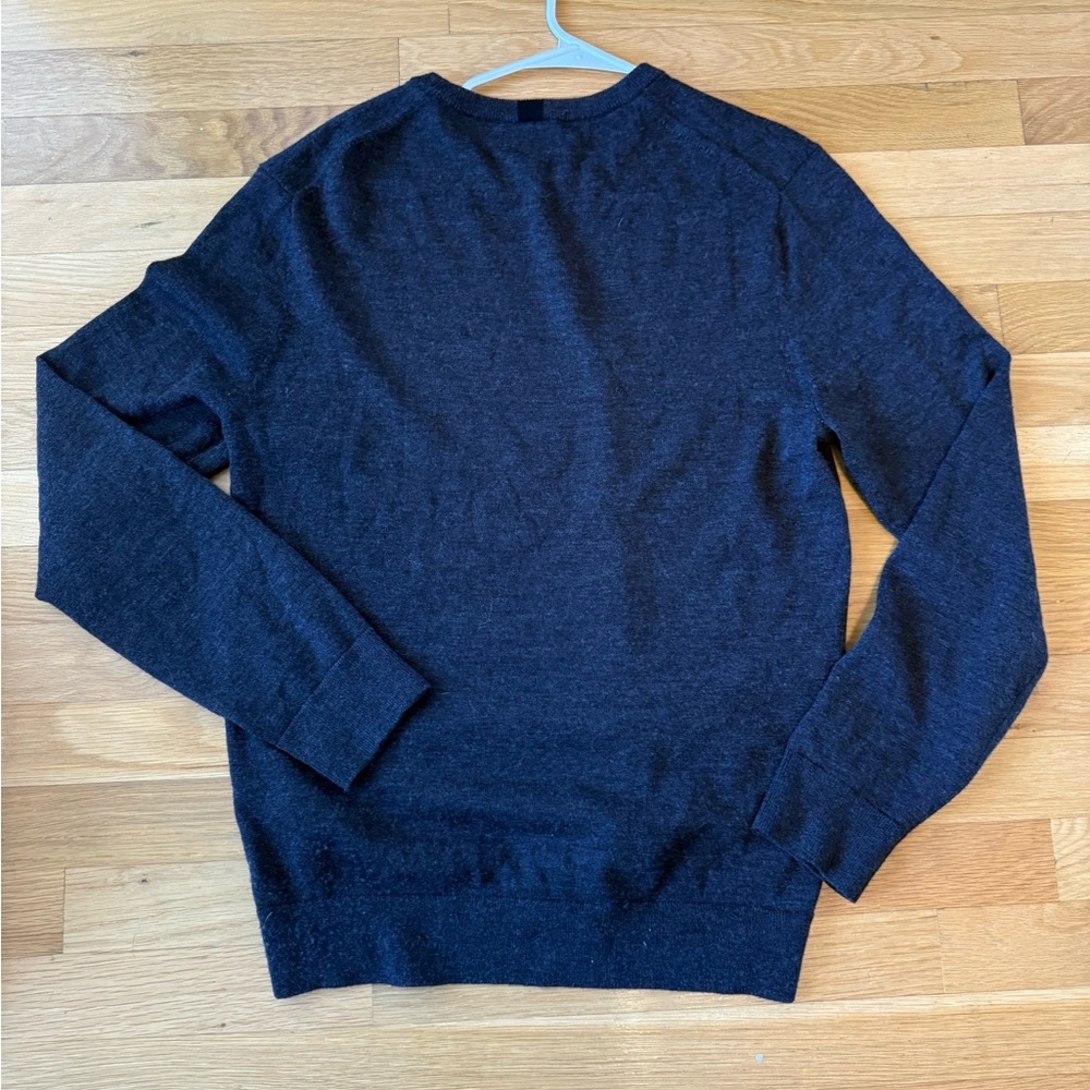 Club Monaco 100% Wool Crewneck Sweater Charcoal Grey Men's M - Picture 3 of 7